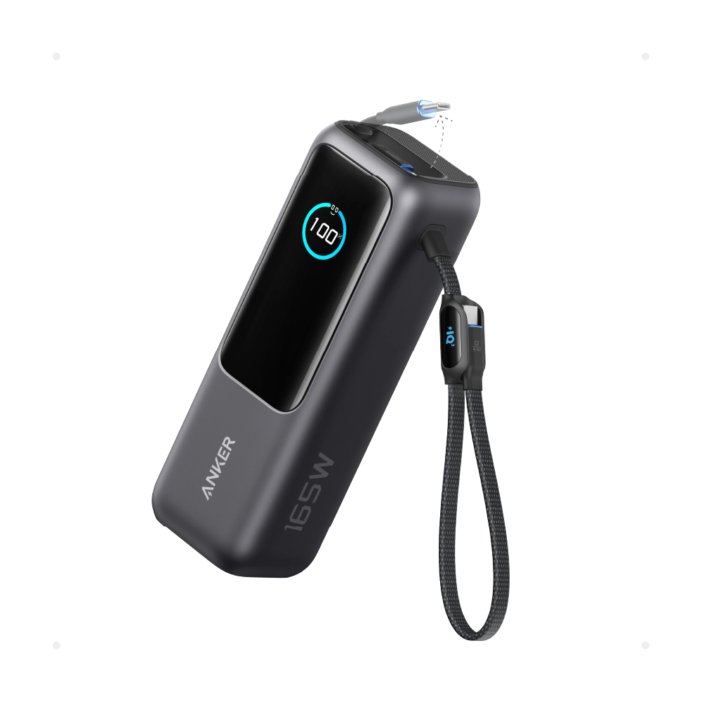 Anker Laptop Power Bank (25K, 165W, Built in and Retractable Cables)